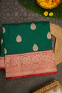 Banarasi Silk Bottle Green Saree