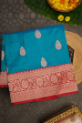 Banarasi Silk Peacock Blue Saree