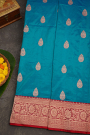 Banarasi Silk Peacock Blue Saree