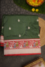 Banarasi Silk Bottle Green Saree