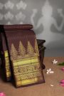 Kancheepuram Silk Dark Brown Saree