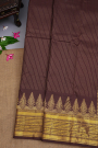 Kancheepuram Silk Dark Brown Saree