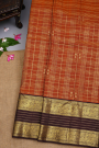Kancheepuram Silk Rust Orange Saree