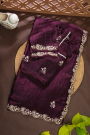 Designer Tissue Wine Saree