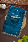 Designer Tissue Teal Blue Saree