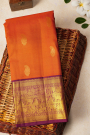 Kancheepuram Silk Orange Saree