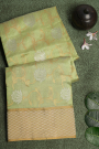 Chanderi Sico Green Saree