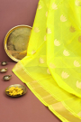 Chanderi Sico Yellow Saree