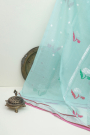 Zari Kota Cotton Sea Green Saree