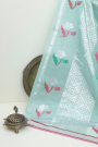 Zari Kota Cotton Sea Green Saree