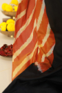 Ikkat Silk Peach Orange Saree
