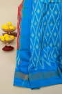 Ikkat Silk Peach Orange Saree