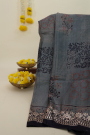 Designer Tussar Powder Blue Saree