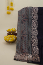 Designer Tussar Powder Blue Saree