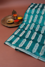 Matka Silk Peacock Green Saree