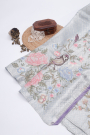 Fusion Tissue Grey Saree