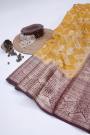 Designer Chiniya Mustard Saree