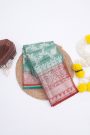 Designer Chiniya Green Saree