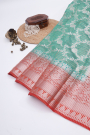 Designer Chiniya Green Saree