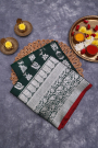 Venkatagiri Silk Bottle Green Saree