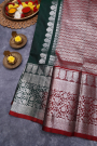 Venkatagiri Silk Bottle Green Saree