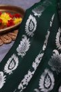 Venkatagiri Silk Bottle Green Saree