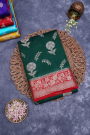 Designer Chiniya Dark Green Saree