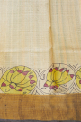 Kalamkari Tussar Blue Saree