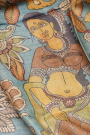 Kalamkari Tussar Blue Saree