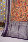Kalamkari Silk Peach Saree