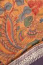 Kalamkari Silk Peach Saree