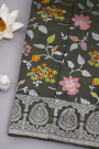 Designer Tussar Georgette Dark Grey Saree