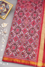 Designer Tussar Pink Saree with Patola fusion