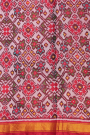 Designer Tussar Pink Saree with Patola fusion