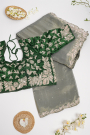 Designer Tissue Dark Grey Saree