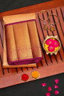 Kancheepuram Silk Orange Saree