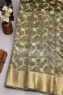 Designer Organza Grey Saree