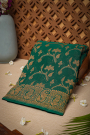 Designer Georgette Bottle Green Saree