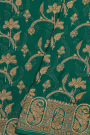 Designer Georgette Bottle Green Saree