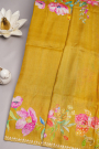 Designer Tussar Yellow Saree