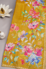 Designer Tussar Yellow Saree