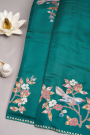 Designer Tussar Peacock Green Saree