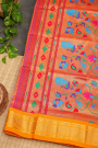 Narayanpet Silk Pink Saree with Paithani Pallu
