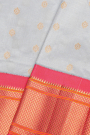 Narayanpet Silk Ice Blue Saree with Paithani pallu