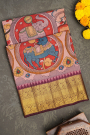 Kancheepuram Silk Baby Pink Kalamkari Saree