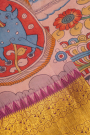 Kancheepuram Silk Baby Pink Kalamkari Saree