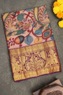 Kancheepuram Silk Baby Pink kalamkari Saree