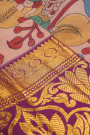 Kancheepuram Silk Baby Pink kalamkari Saree