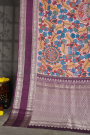 Kancheepuram Silk Baby Pink Kalamkari Saree