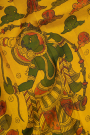 Kancheepuram Silk Yellow Kalamkari Saree